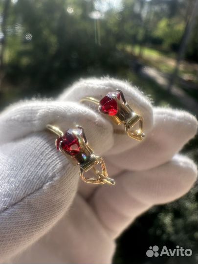 Серебряные серьги СССР 875 пробы