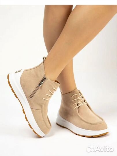 Ботинки натуральная замша и кожа