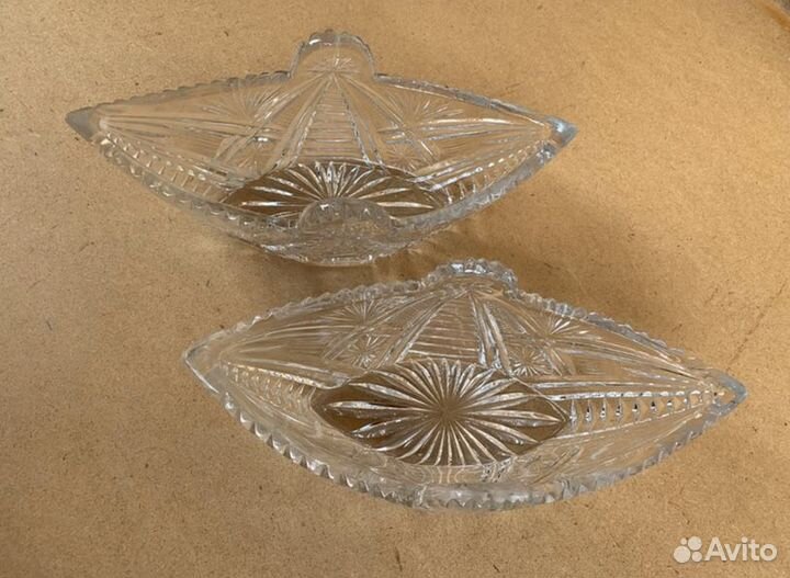 Хрусталь стекто СССР ваза конфетница салатница