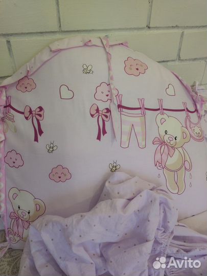 Бортики в кроватку сатин