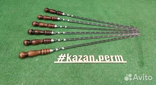 Шампуры 45 см с деревянной ручкой