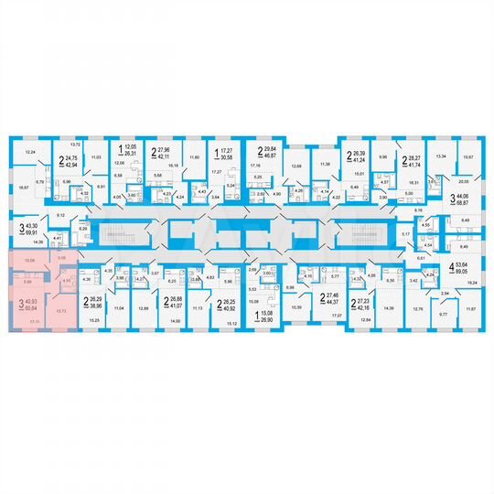 2-к. квартира, 60,6 м², 10/27 эт.