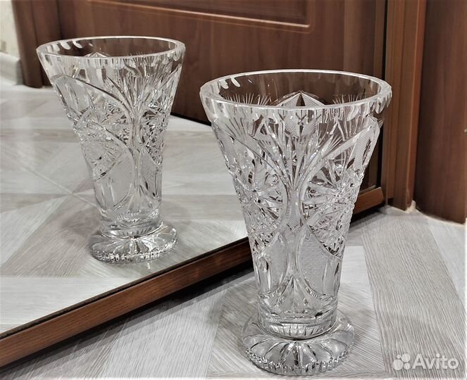 Новая ваза для цветов, красивый чешский хрусталь