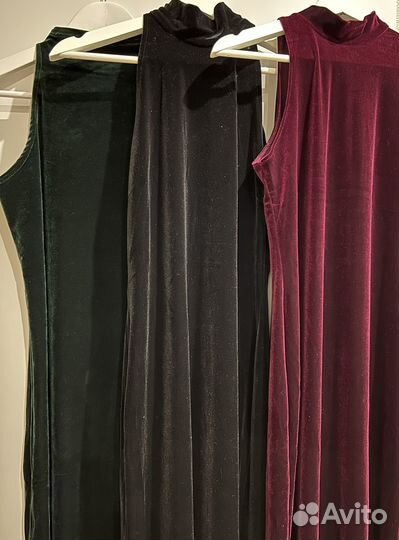Длинные бархатные платья стретч