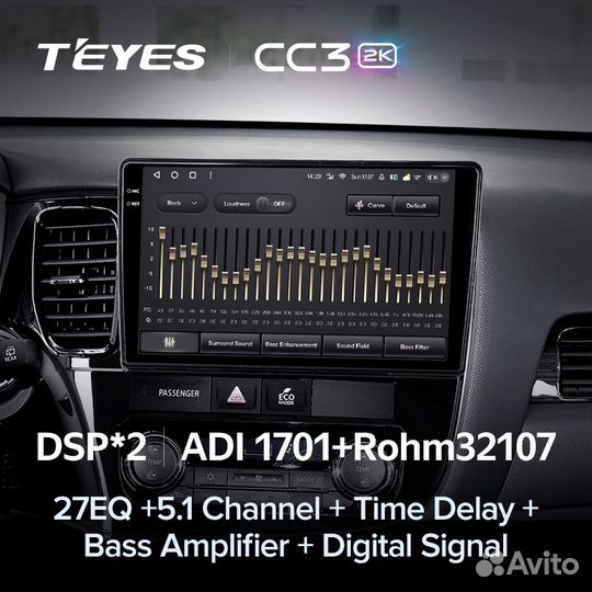 Магнитола Teyes CC3 2K 3/32 Mitsubishi Outlander 3