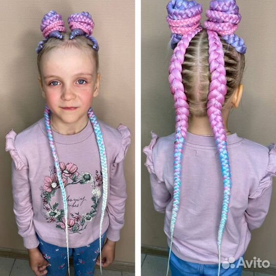 Афрокосы, косы с канекалоном детям