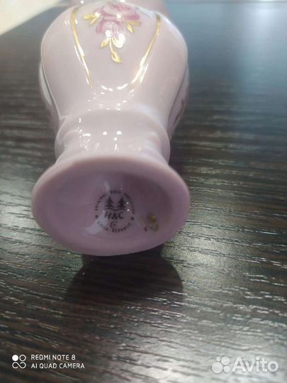 Ваза Чешская розовая керамика