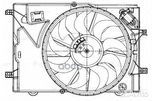 Вентилятор радиатора GM aveo/mokka 11- с кожухом