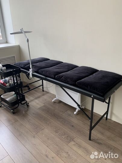 Кушетка косметологическая с матрасом черная