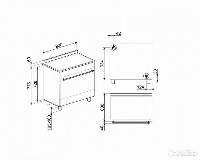 Варочный центр smeg CO96GMP9