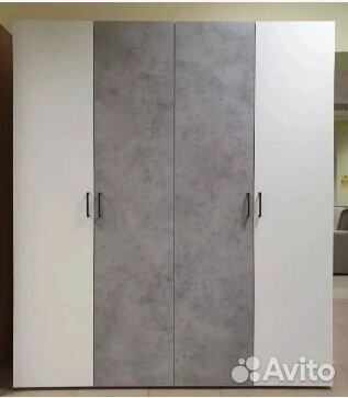 Шкаф 1800 метра (белый-бетон)