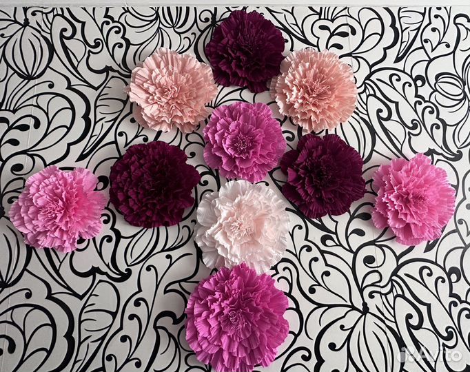 Цветы из бумаги для фотозоны