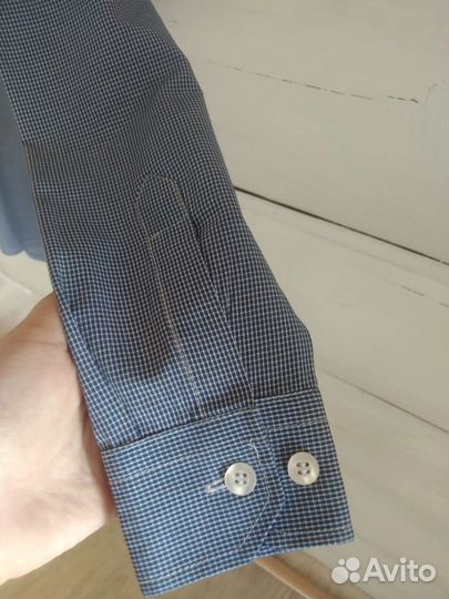 Школьная клетчатая рубашка для мальчиков (тёмная)