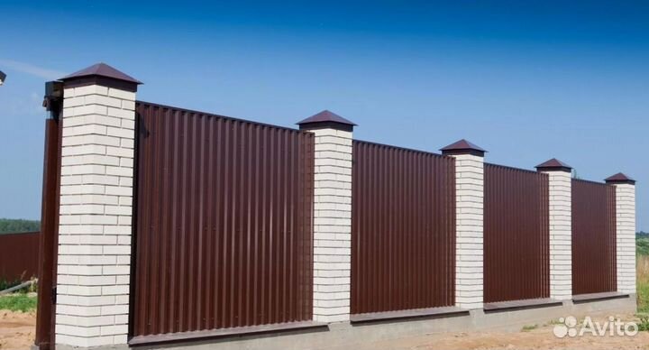 Забор из профнастила,ворота под ключ