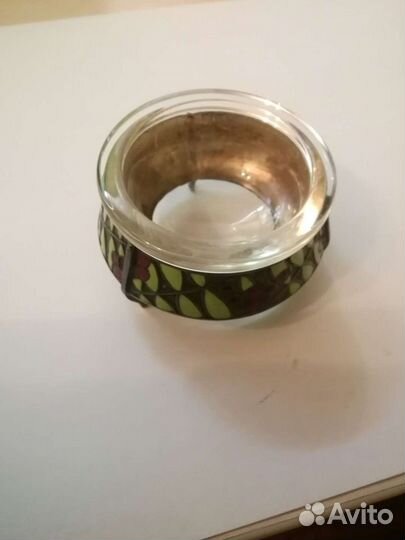Солонка мельхиоровая эмаль СССР