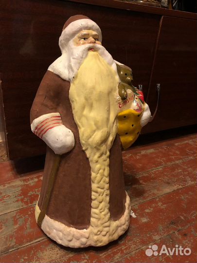 Дед Мороз Из опилок. Высота-43см.Старинный. редкий