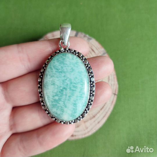 Кулон,серебро, Амазонит
