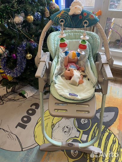 Стульчик для кормления chicco polly magic чикко