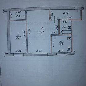 2-к. квартира, 43,6 м², 1/2 эт.