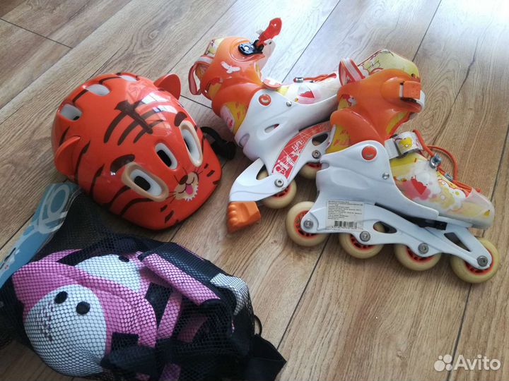 Ролики раздвижные 30-33 с защитой и шлемом