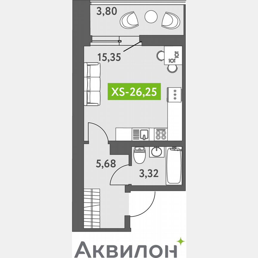 Квартира-студия, 27 м², 10/13 эт.