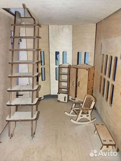 Кукольный домик с мебелью