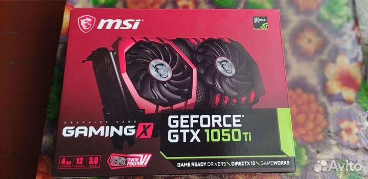 Видеокарта MSI GeForce GTX 1050 TI gaming x 4GB