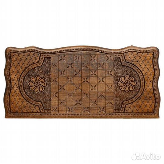 Нарды и шашки резные Охота на утку 60 х 60 см бук Армения 62739