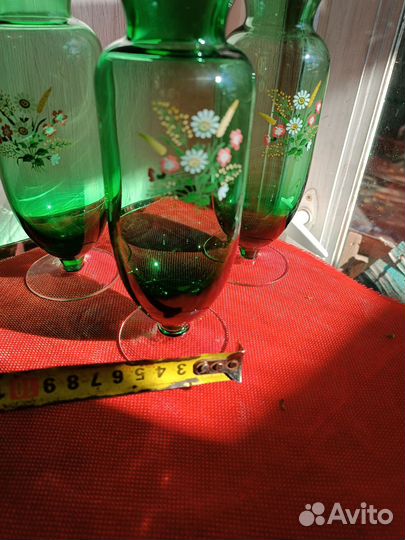 Вазы из цветного стекла СССР