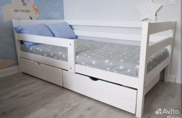 Подростковая стильная кроватка, сосна 160/80см