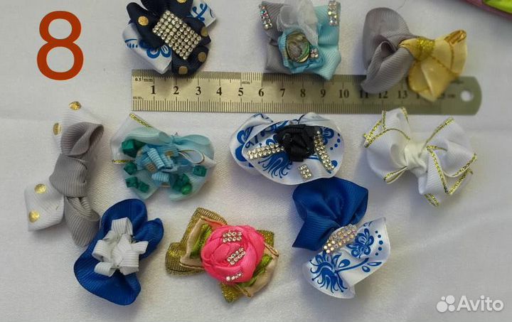 Маленькие бантики со стразами для щенков собак