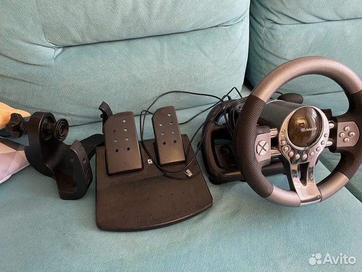 Руль игровой для пк defender с педалями