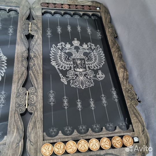 Нарды Герб России под стеклом