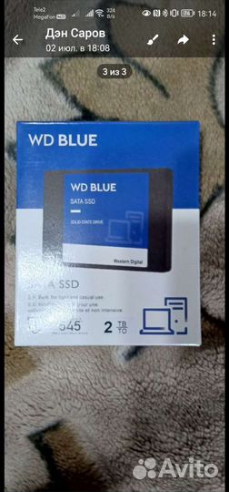 Ssd диск SATA 2tb wd blue