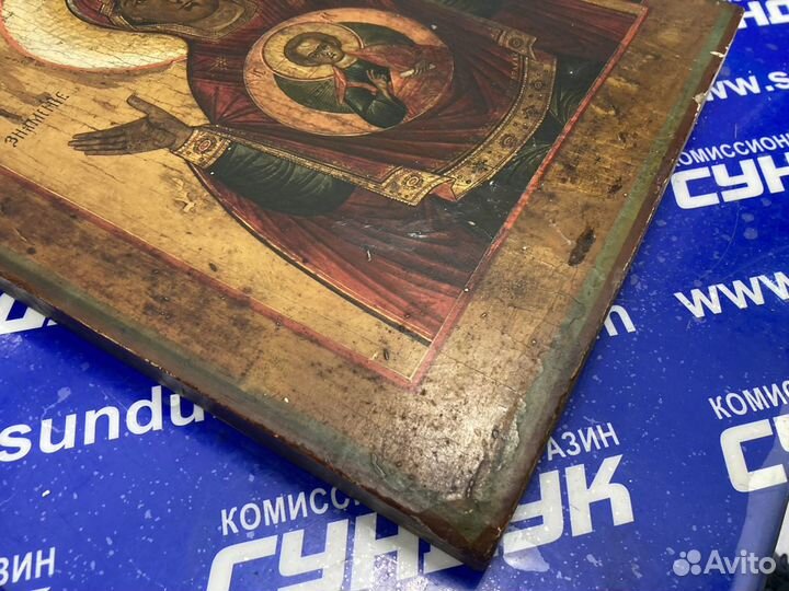 Старинная икона Знамение 18 век