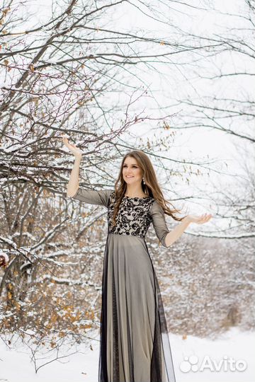 Вечернее платье в пол 44 (S)