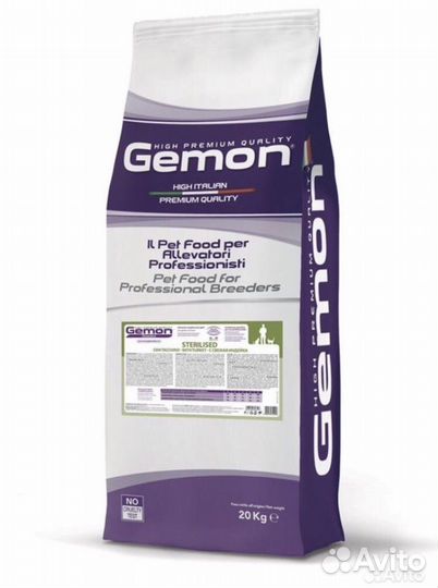 Корм Gemon 20 кг для стерилизованных кошек индейка