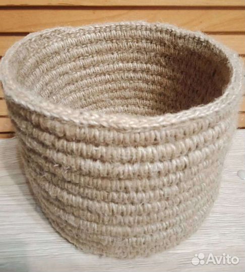 Корзинка из джута, кашпо