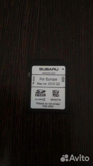 Карта памяти штатной навигации Subaru