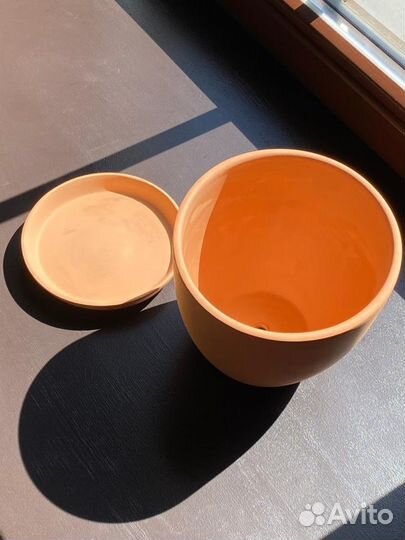 Новый керамический цветочный горшок (терракот)