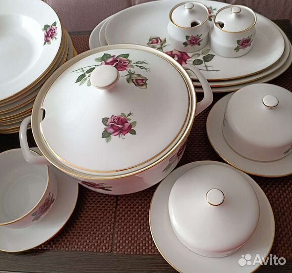 Столовый сервиз «Роза» Богемия Чехословакия
