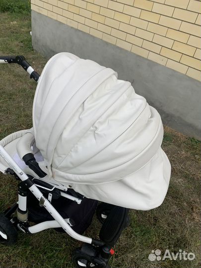 Коляска 3 в 1 bebe mobile белая экокожа
