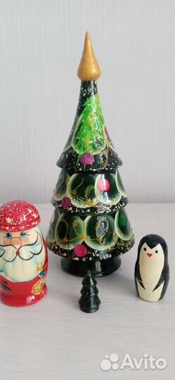 Матрёшка- елка новогодняя деревянная