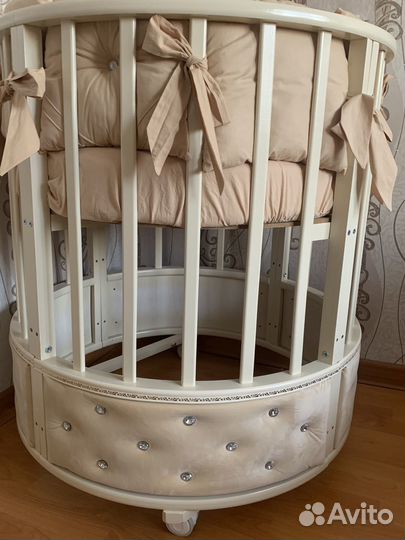 Детская кроватка трансформер круглая