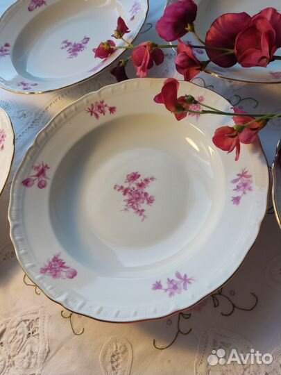 Тарелки глубокие Чехословакия фарфор раритет