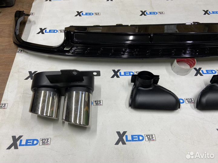 Диффузор заднего бампера Audi A6 C8 стиль S6