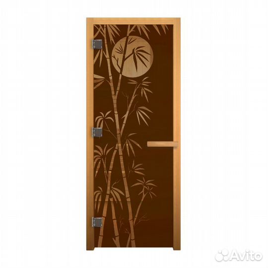 Дверь стеклянная Бронза Матовая бамбук 1900х700мм