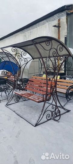 Качеля садовая, раскладная, с мягким сидением