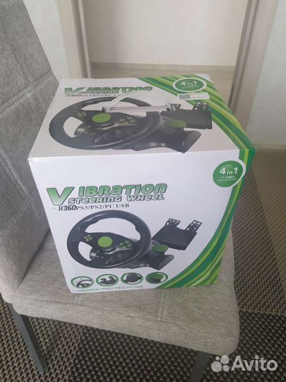 Игровой руль 4 в 1 пк/xbox360/PS2/PS3