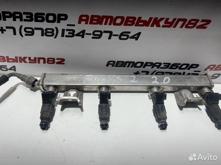 Топливная рампа (рейка) с форсунками Форд Фокус 2